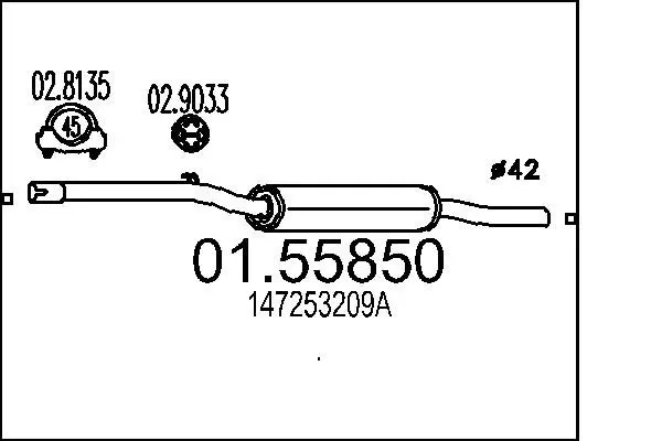 Handler.Part Middle silencer MTS 0155850 1