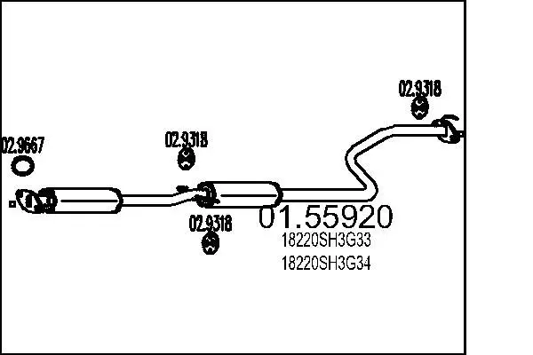 Handler.Part Middle silencer MTS 0155920 1