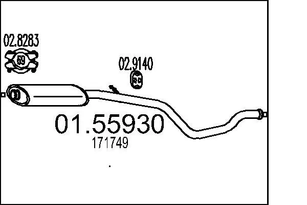 Handler.Part Middle silencer MTS 0155930 1