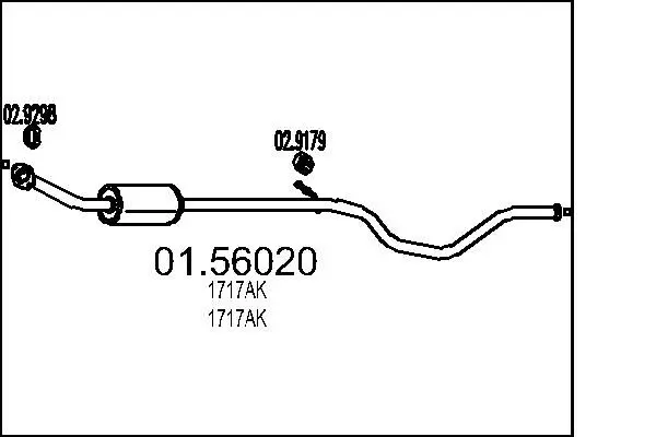 Handler.Part Middle silencer MTS 0156020 1