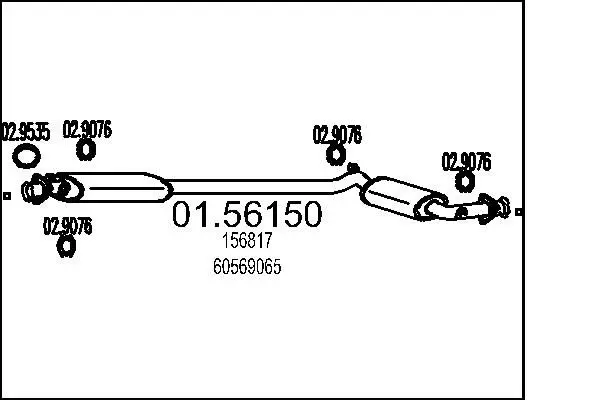 Handler.Part Middle silencer MTS 0156150 1