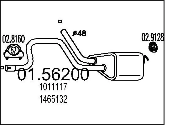 Handler.Part Middle silencer MTS 0156200 1