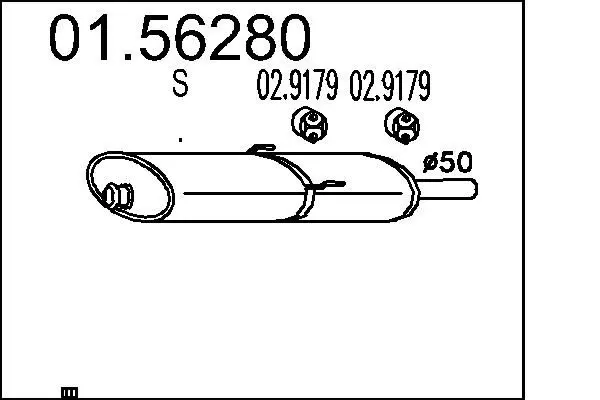 Handler.Part Middle silencer MTS 0156280 1