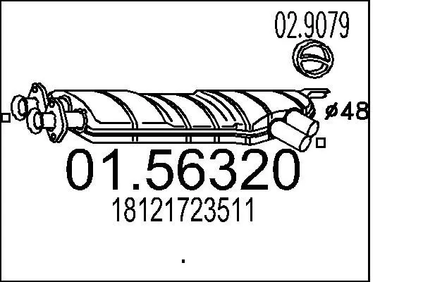 Handler.Part Middle silencer MTS 0156320 1