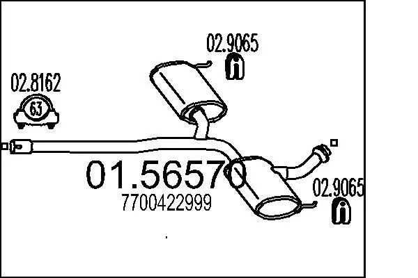 Handler.Part Middle silencer MTS 0156570 1