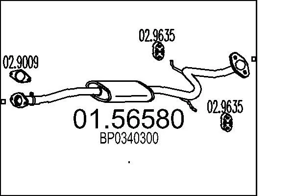 Handler.Part Middle silencer MTS 0156580 1