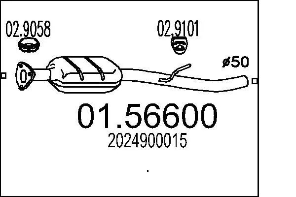 Handler.Part Middle silencer MTS 0156600 1