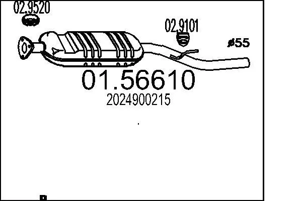 Handler.Part Middle silencer MTS 0156610 1