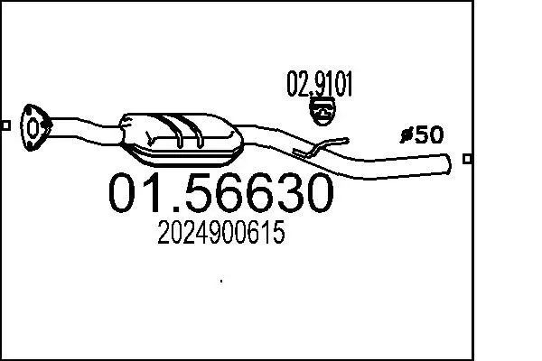 Handler.Part Middle silencer MTS 0156630 1