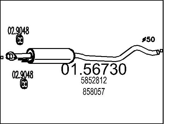 Handler.Part Middle silencer MTS 0156730 1