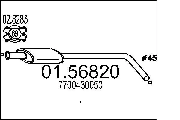 Handler.Part Middle silencer MTS 0156820 1