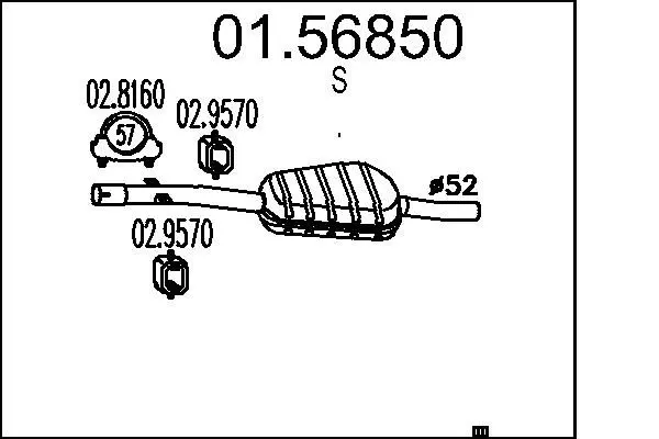 Handler.Part Middle silencer MTS 0156850 1