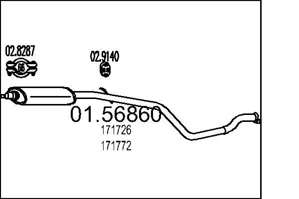 Handler.Part Middle silencer MTS 0156860 1