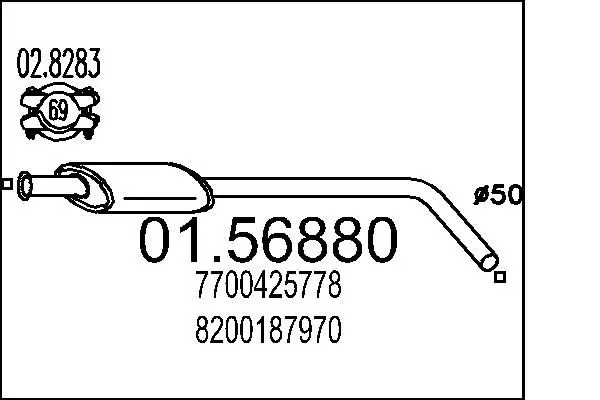 Handler.Part Middle silencer MTS 0156880 1