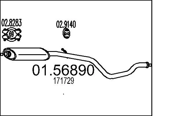 Handler.Part Middle silencer MTS 0156890 1