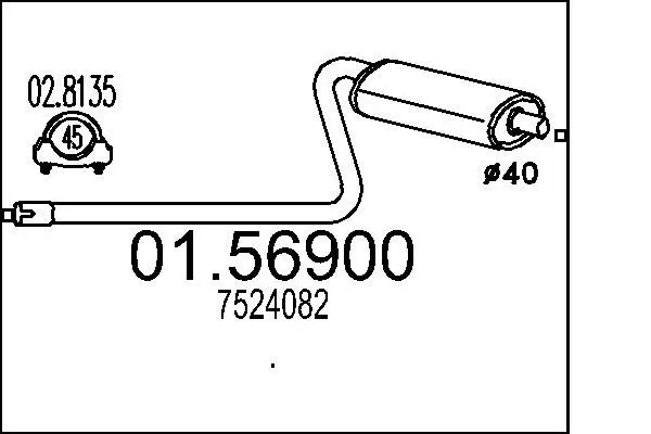 Handler.Part Middle silencer MTS 0156900 1