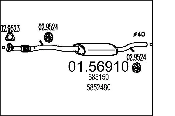 Handler.Part Middle silencer MTS 0156910 1