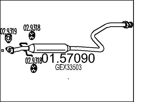 Handler.Part Middle silencer MTS 0157090 1