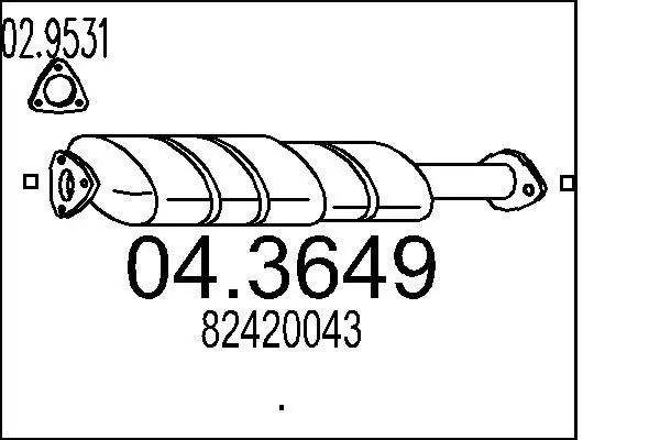 Handler.Part Catalytic converter MTS 043649 1