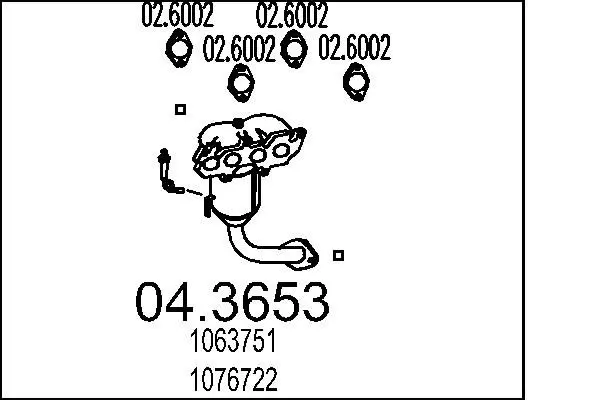 Handler.Part Catalytic converter MTS 043653 1