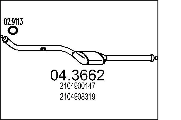 Handler.Part Catalytic converter MTS 043662 1