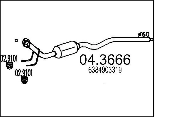 Handler.Part Catalytic converter MTS 043666 1