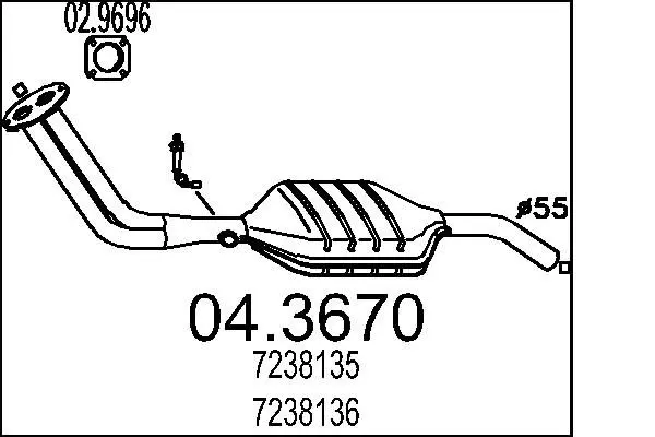 Handler.Part Catalytic converter MTS 043670 1