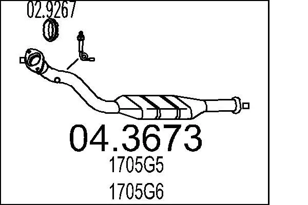 Handler.Part Catalytic converter MTS 043673 1