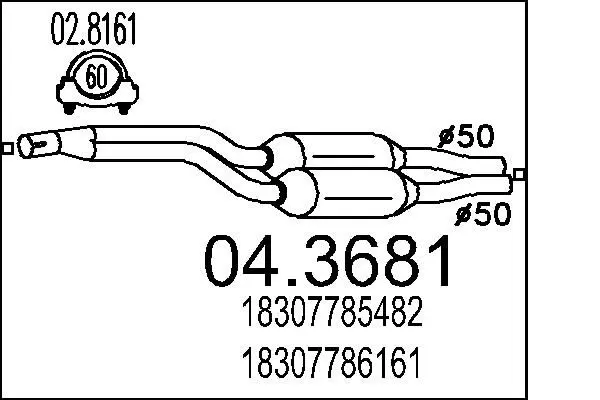 Handler.Part Catalytic converter MTS 043681 1