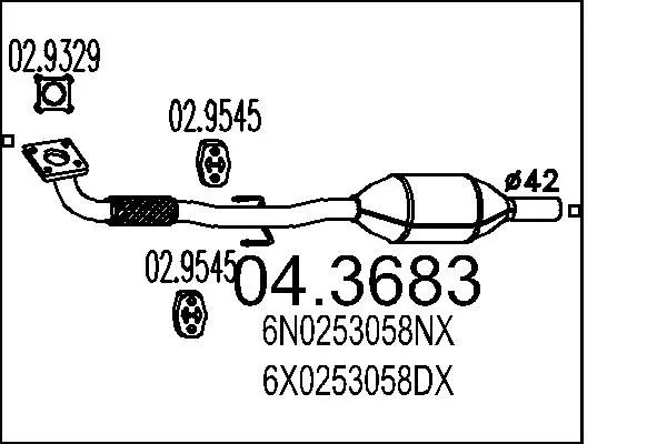 Handler.Part Catalytic converter MTS 043683 1