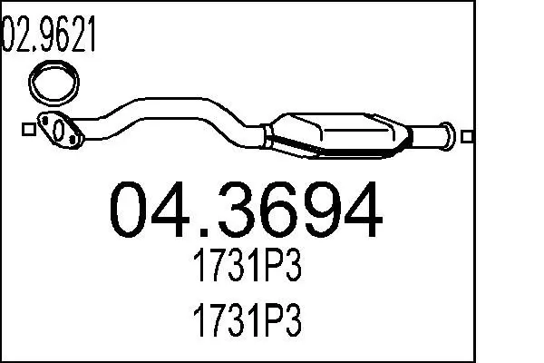 Handler.Part Catalytic converter MTS 043694 1