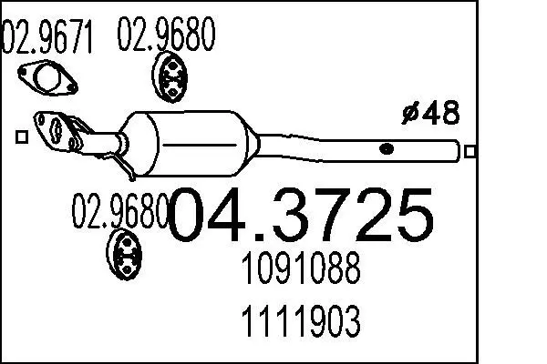 Handler.Part Catalytic converter MTS 043725 1