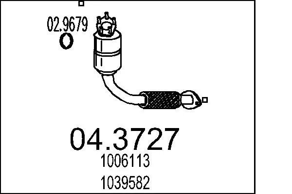 Handler.Part Catalytic converter MTS 043727 1