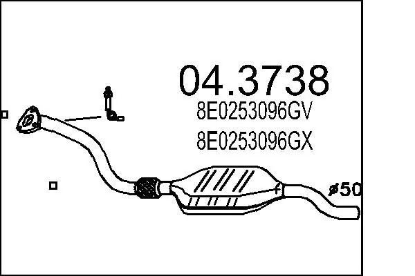 Handler.Part Catalytic converter MTS 043738 1