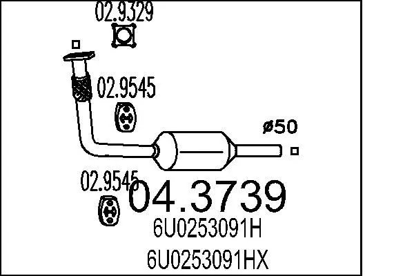 Handler.Part Catalytic converter MTS 043739 1