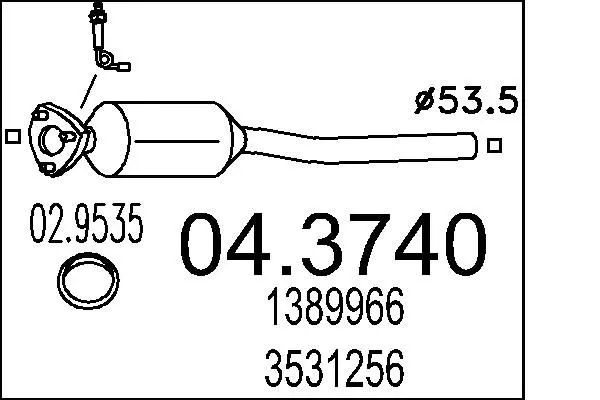 Handler.Part Catalytic converter MTS 043740 1