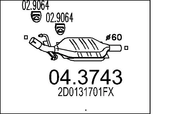 Handler.Part Catalytic converter MTS 043743 1