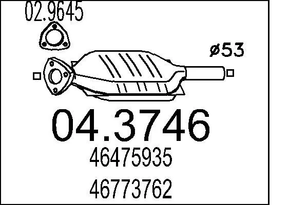 Handler.Part Catalytic converter MTS 043746 1