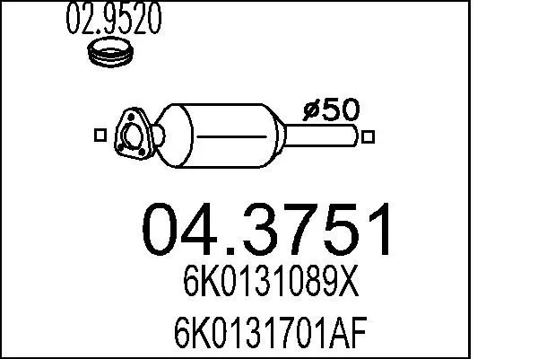 Handler.Part Catalytic converter MTS 043751 1