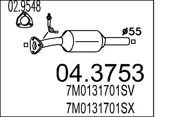 Handler.Part Catalytic converter MTS 043753 1