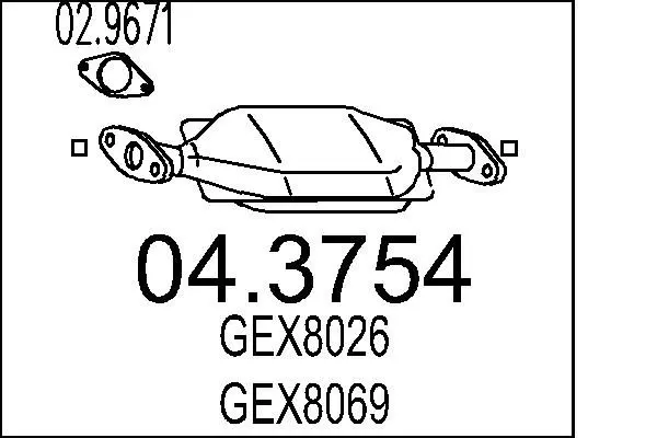 Handler.Part Catalytic converter MTS 043754 1