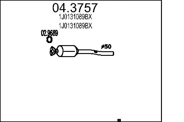 Handler.Part Catalytic converter MTS 043757 1