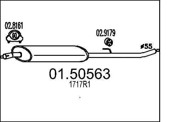 Handler.Part Middle silencer MTS 0150563 1