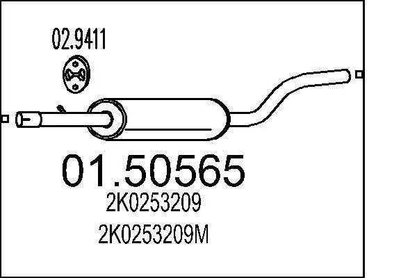 Handler.Part Middle silencer MTS 0150565 1