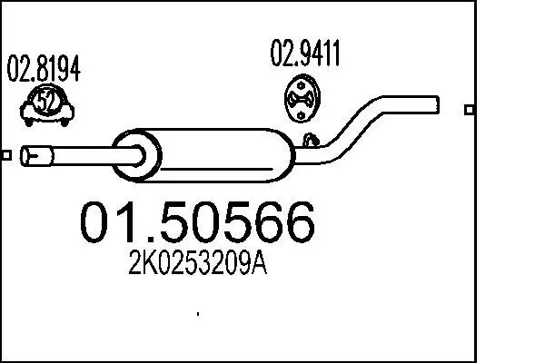 Handler.Part Middle silencer MTS 0150566 1