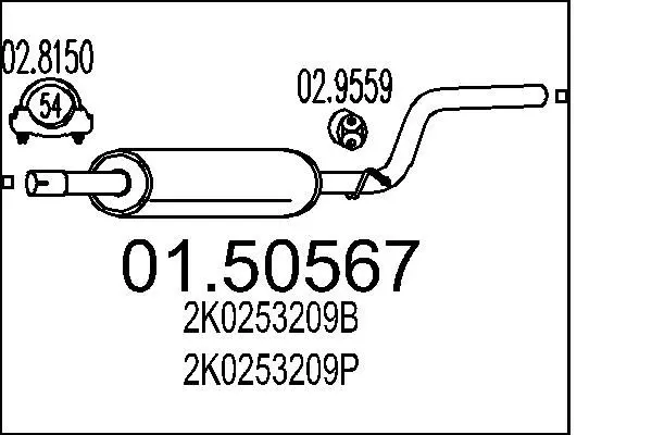 Handler.Part Middle silencer MTS 0150567 1