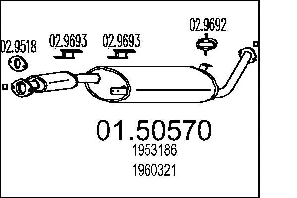 Handler.Part Middle silencer MTS 0150570 1