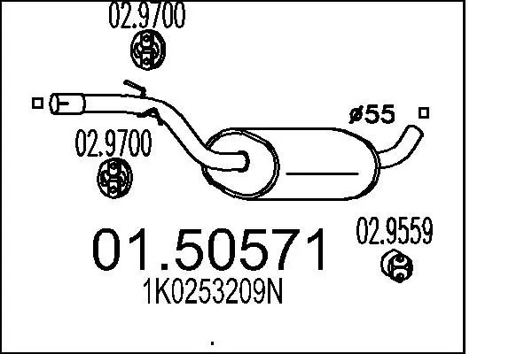 Handler.Part Middle silencer MTS 0150571 1