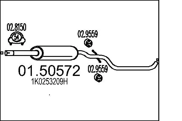 Handler.Part Middle silencer MTS 0150572 1