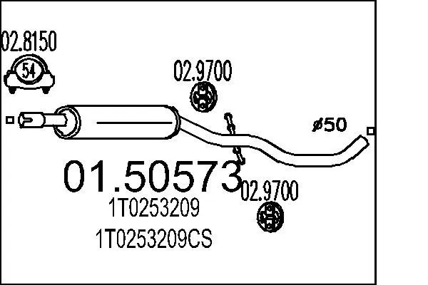 Handler.Part Middle silencer MTS 0150573 1